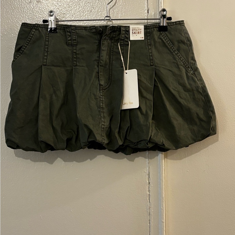Witty Fox Utility Skirt in Olive Green